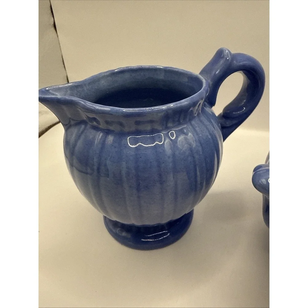 Stangl Pottery Cream And Sugar Set‎ Colonial Blue MCM Vintage